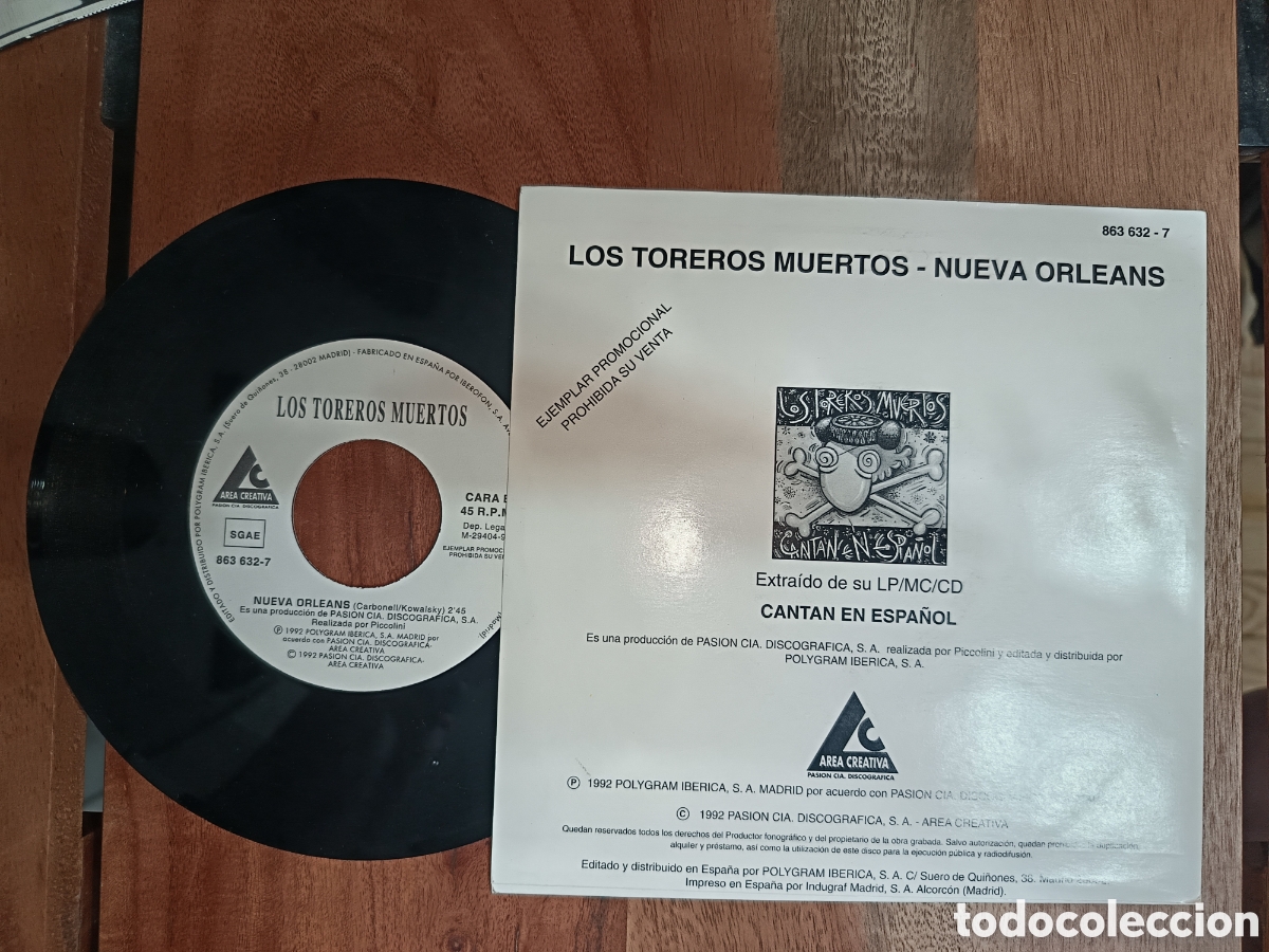 Discos de vinilo: Single 7&rdquo; Los Toreros Muertos - Foto 2