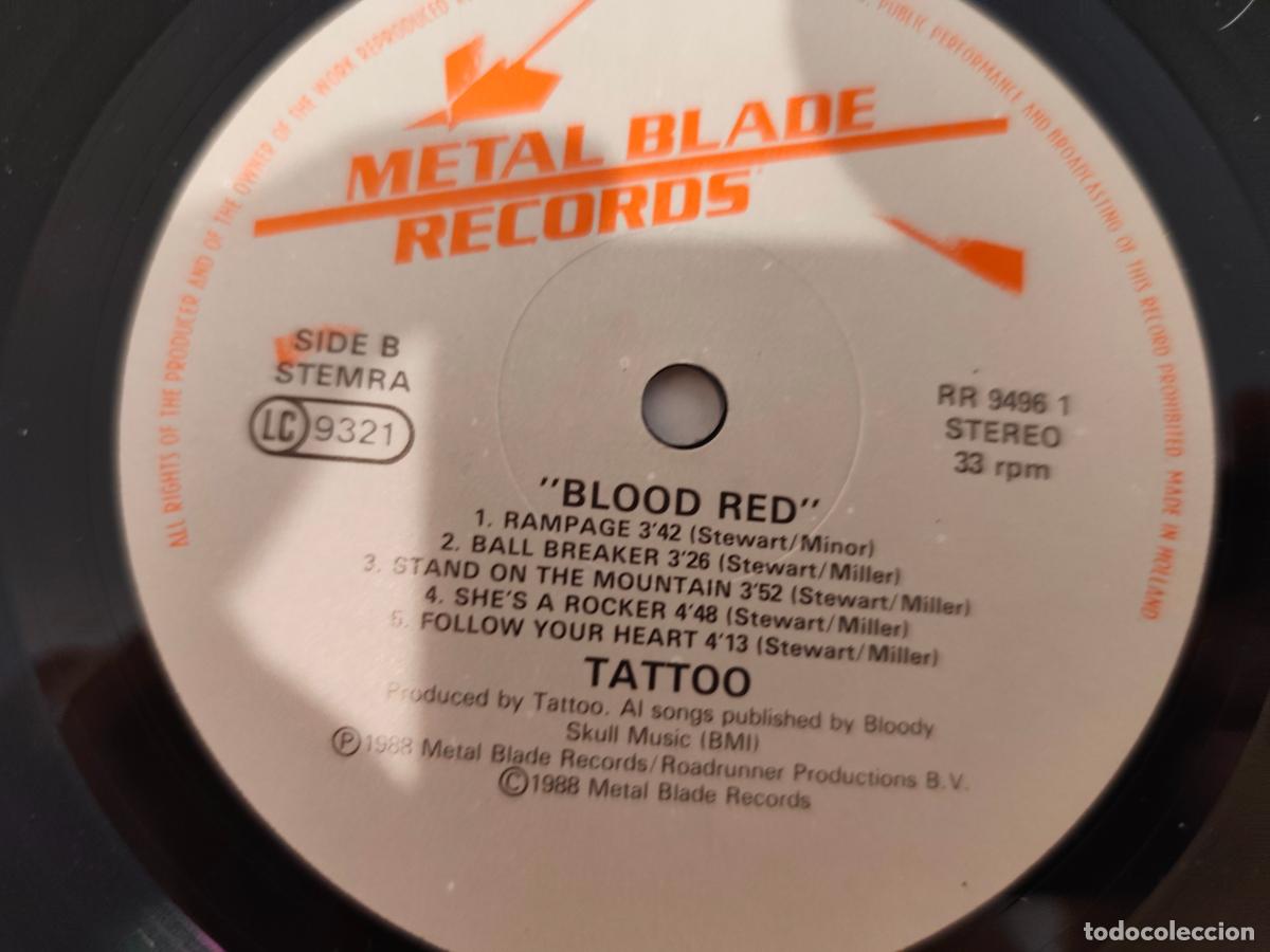 Discos de vinilo: Tattoo &lrm;&ndash; Blood Red- (1988) LP disco vinilo - Foto 2