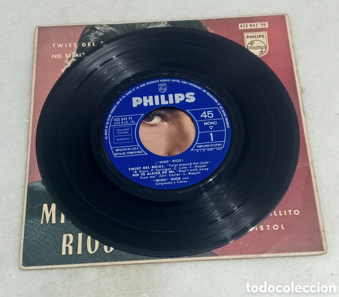 Discos de vinilo: Single vinilo Mike R&iacute;os 1962 - Foto 2