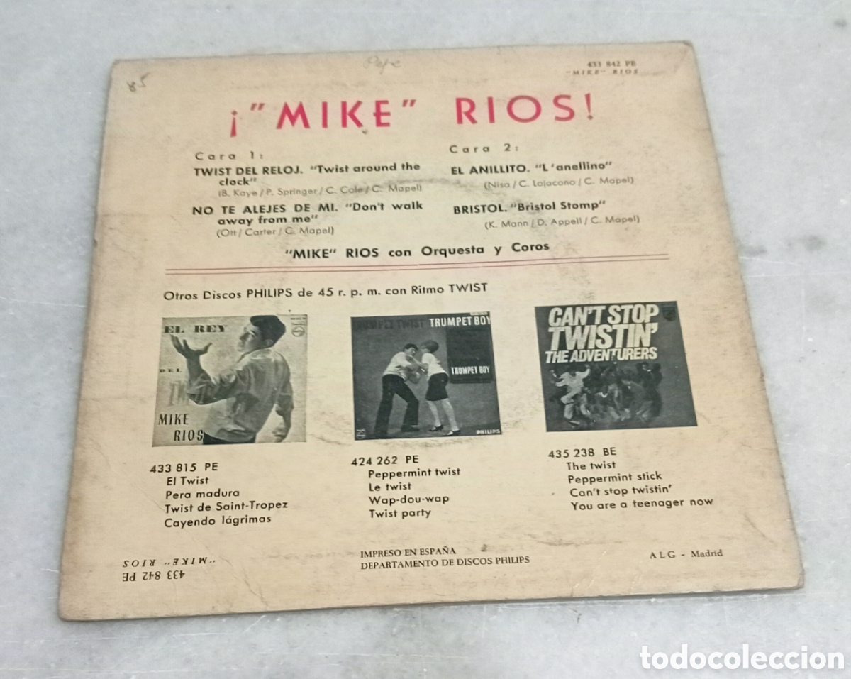 Discos de vinilo: Single vinilo Mike R&iacute;os 1962 - Foto 4