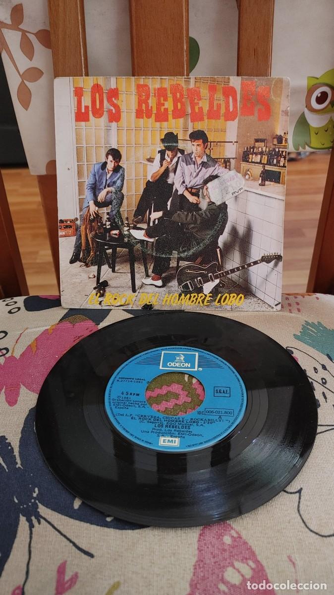 Discos de vinilo: LOS REBELDES-SINGLE EL ROCK DEL HOMBRE LOBO