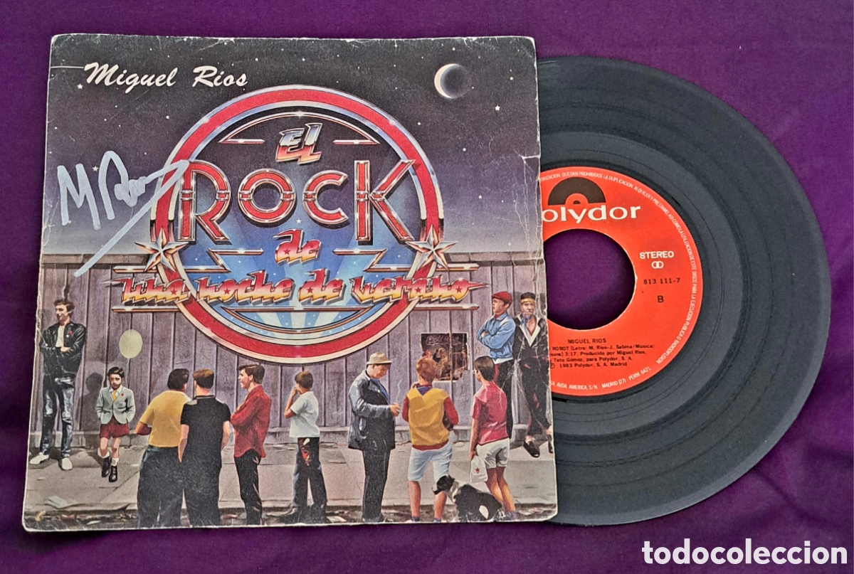 Discos de vinilo: MIGUEL RIOS SINGLE (FIRMADO) - Foto 3