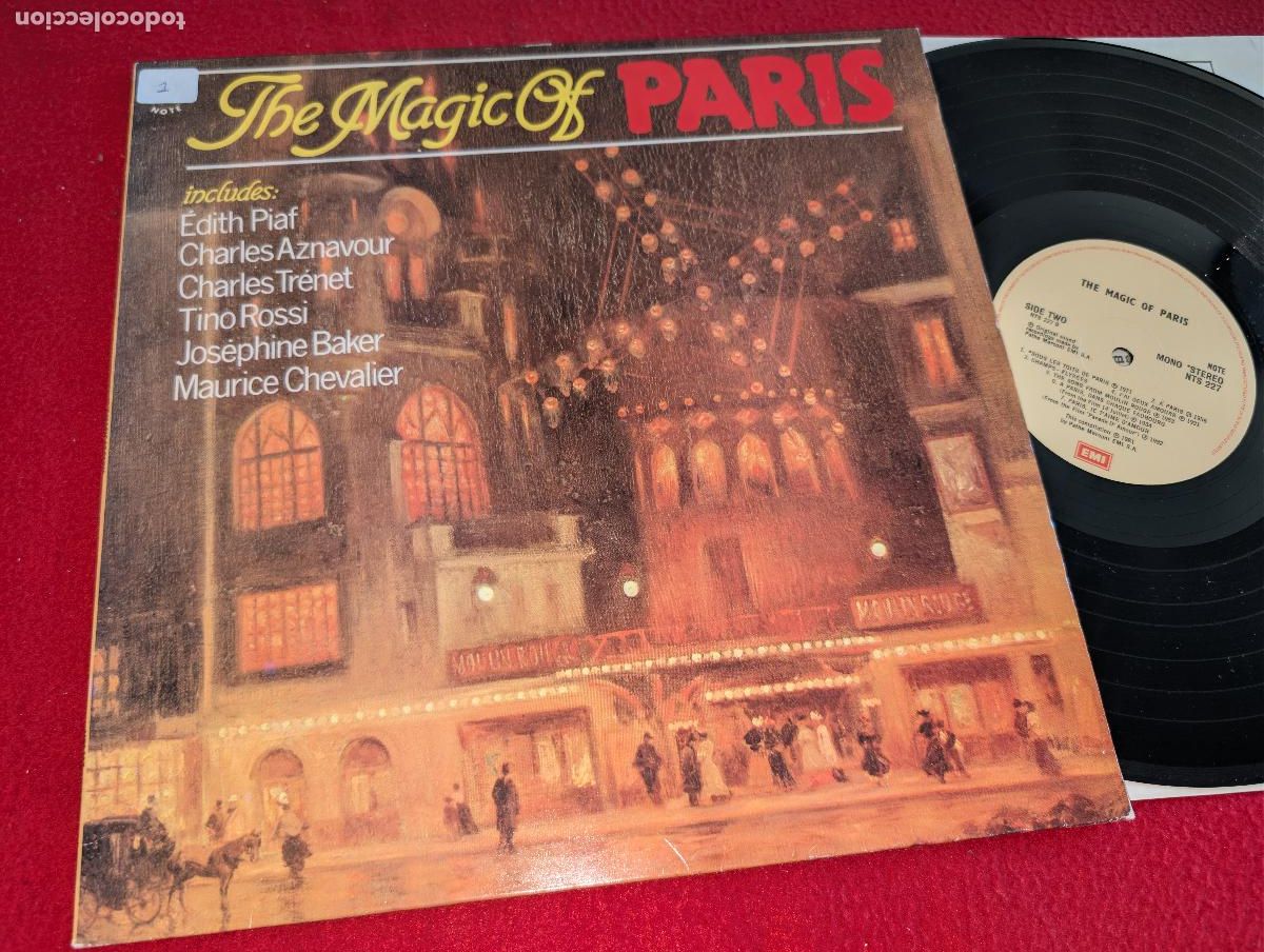 Discos de vinilo: THE MAGIC OF PARIS Edith Piaf+Aznavour+Trenet+Rossi+Baker+Chevalier++ LP 1981 EMI ENGLAND UK