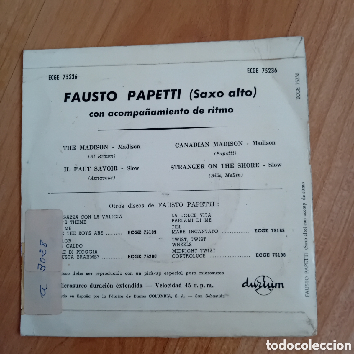 Discos de vinilo: FAUSTO PAPETTI. THE MADISON - Foto 2