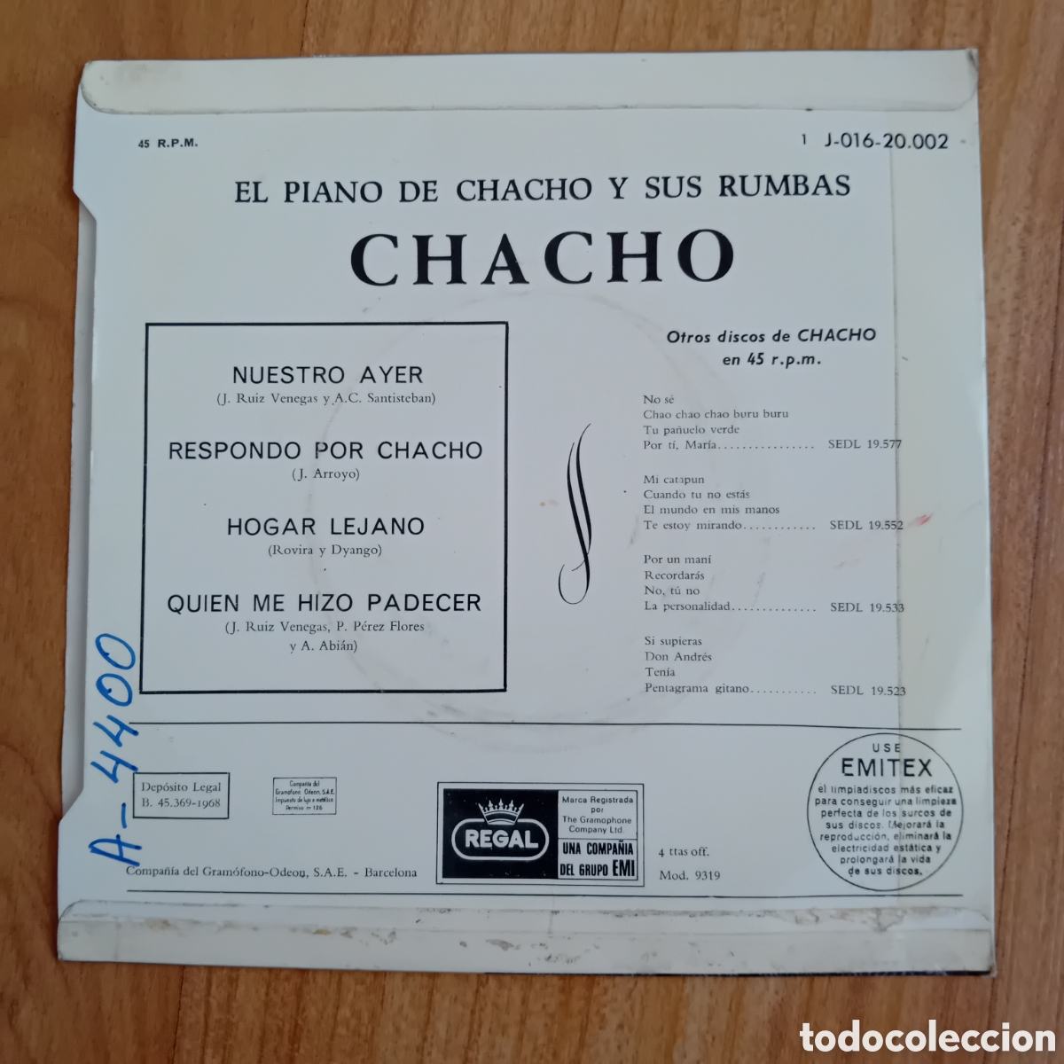 Discos de vinilo: EL PIANO DE CHACHO. NUESTRO AYER - Foto 2