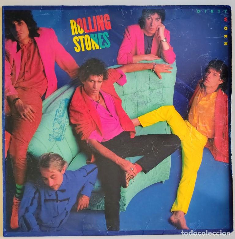 Discos de vinilo: The Rolling Stones. Dirty work. RS-CBS, Spain 1986 LP + encarte