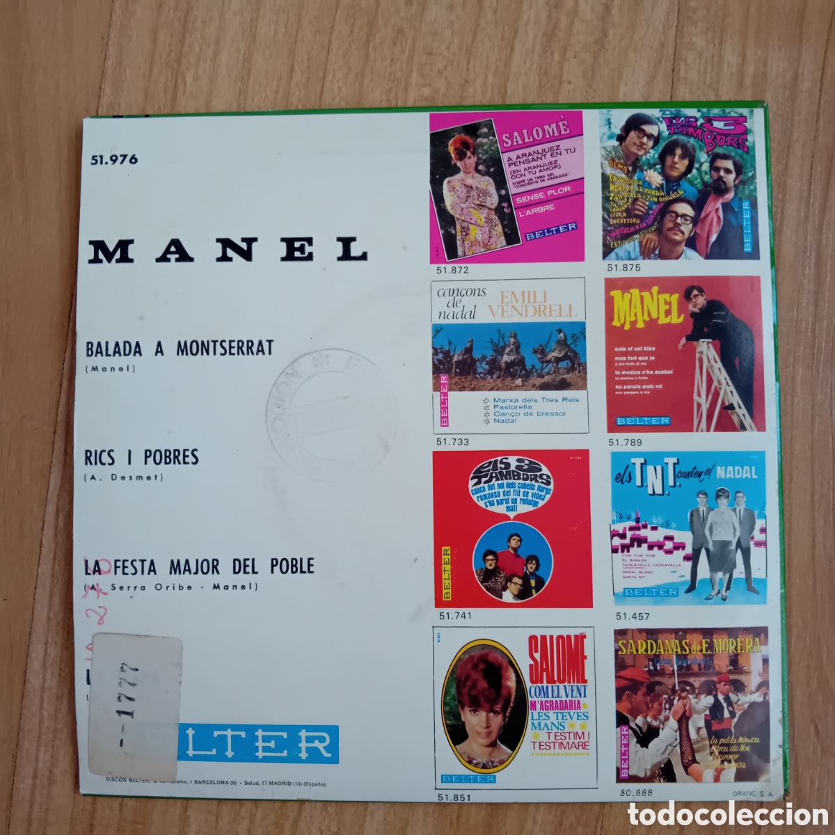 Discos de vinilo: MANEL. BALADA DE MONTSERRAT - Foto 2