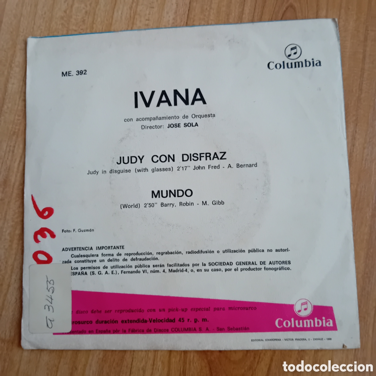 Discos de vinilo: IVANA. JUDY CON DISFRAZ - Foto 2