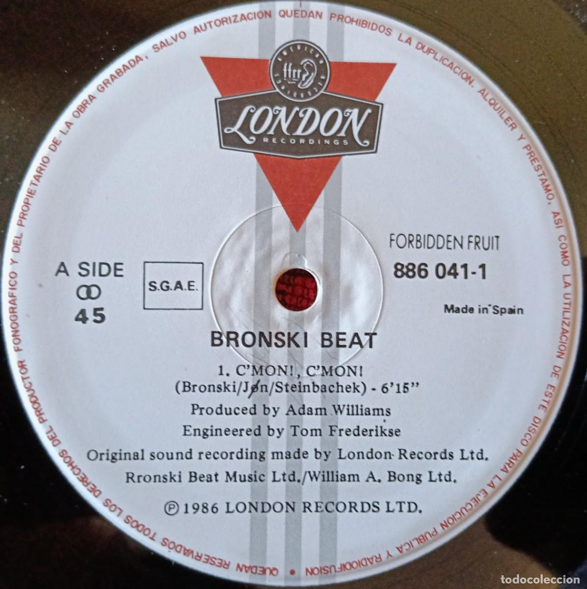 Discos de vinilo: BRONSKI BEAT ** CMon! CMon ** MAXI SINGLE VINILO 1986 - Foto 4