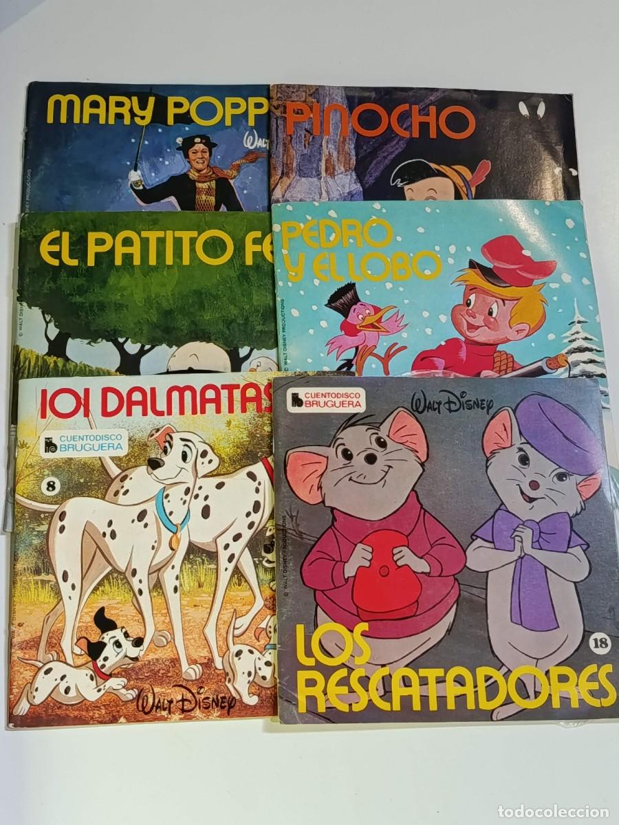 Discos de vinilo: Lote 6 cuentodisco bruguera Walt Disney