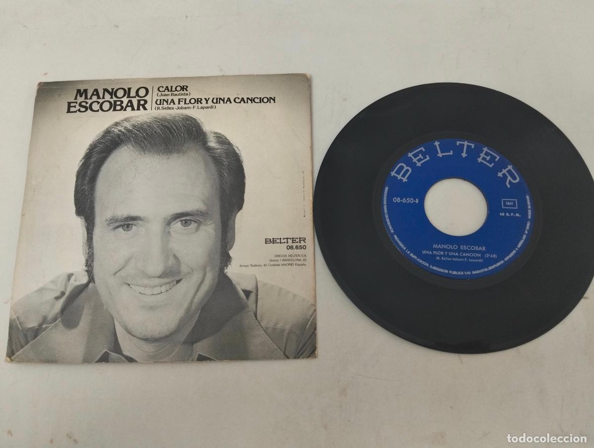 Discos de vinilo: DISCO SINGLE, MANOLO ESCOBAR, CALOR - Foto 2