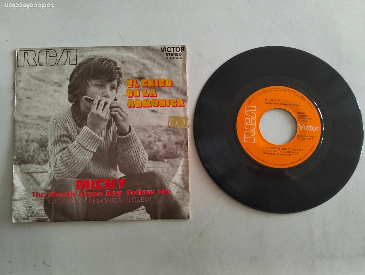 Discos de vinilo: DISCO SINGLE, MICKY, EL CHICO DE LA ARMONICA