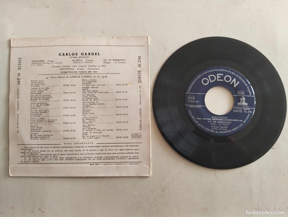 Discos de vinilo: DISCO SINGLE, CARLOS GARDEL, SILBANDO - Foto 2