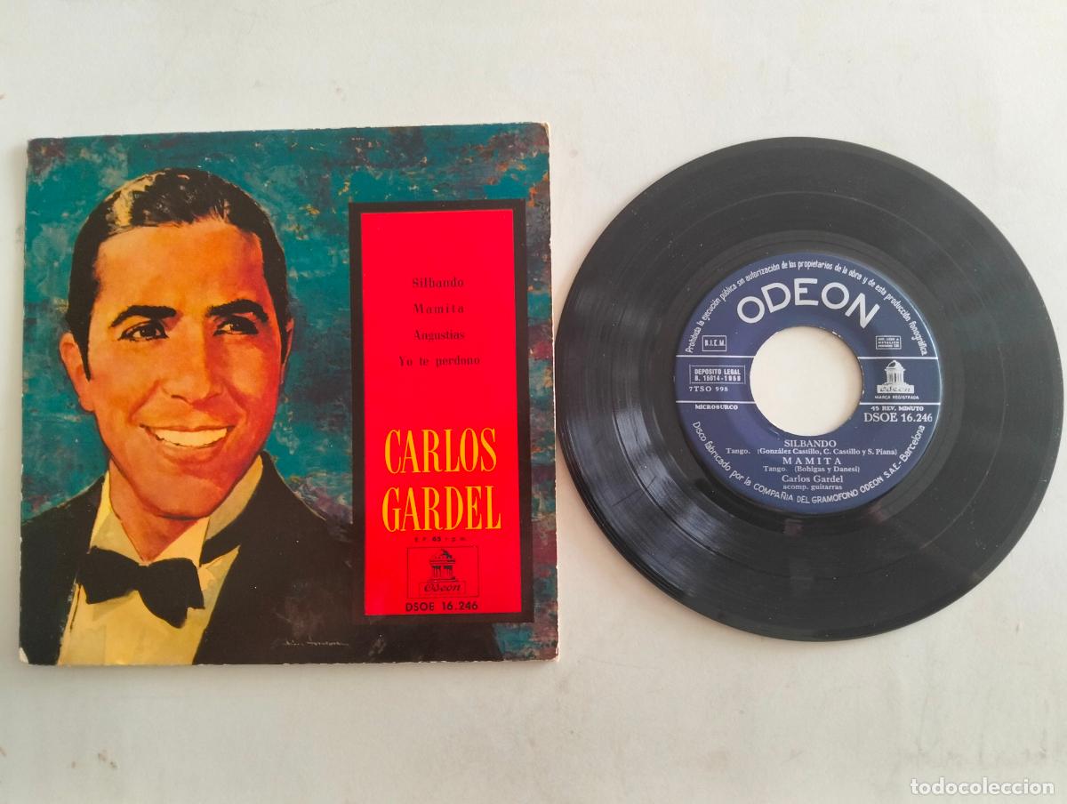 Discos de vinilo: DISCO SINGLE, CARLOS GARDEL, SILBANDO - Foto 1