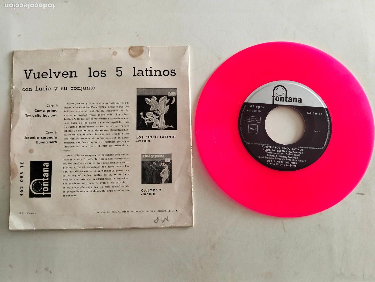 Discos de vinilo: DISCO SINGLE, LOS CINCO LATINOS, COME PRIMA - Foto 2