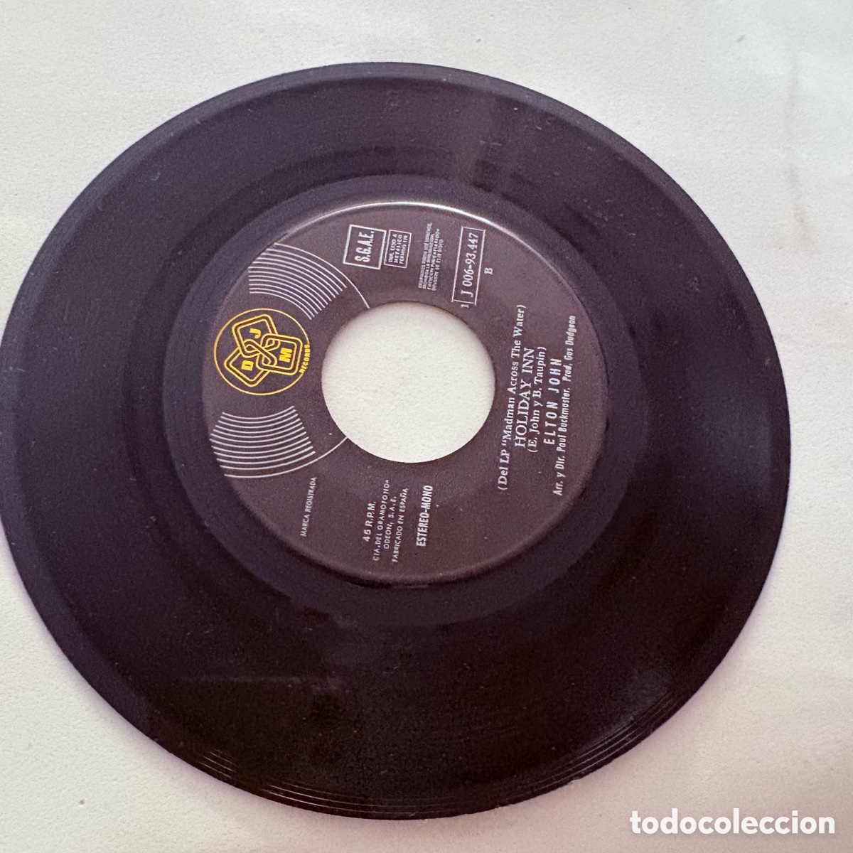 Discos de vinilo: single 7 Elton John &lrm;&ndash; Rocket Man edicion espa&ntilde;ola de 1972 - Foto 4