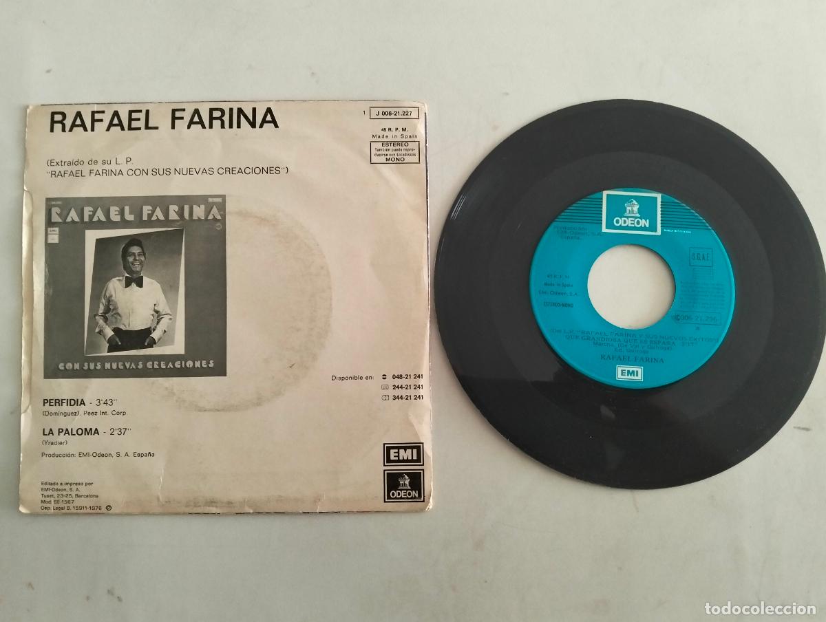 Discos de vinilo: DISCO SINGLE, RAFAEL FARINA, PERFIDIA - Foto 2