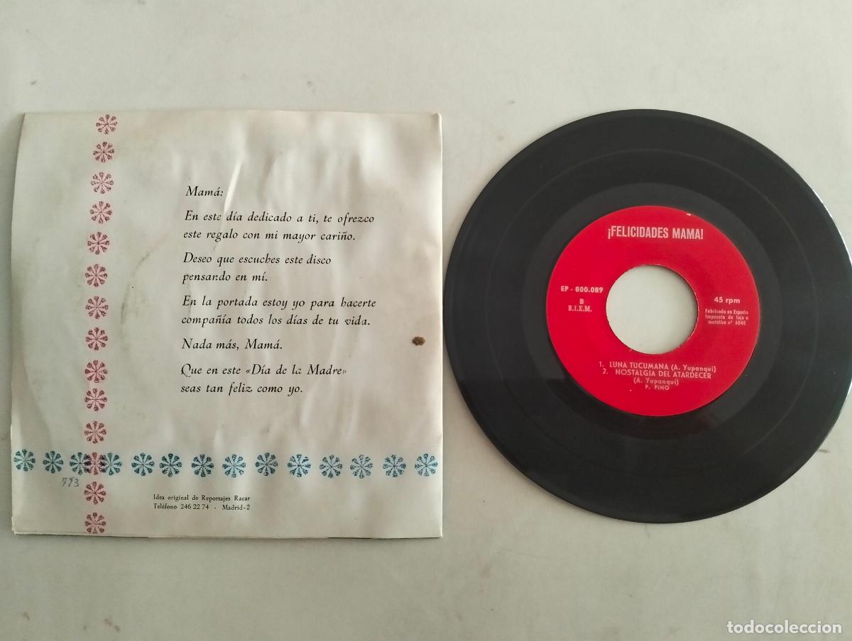 Discos de vinilo: DISCO SINGLE, FELICIDADES MAMA - Foto 2