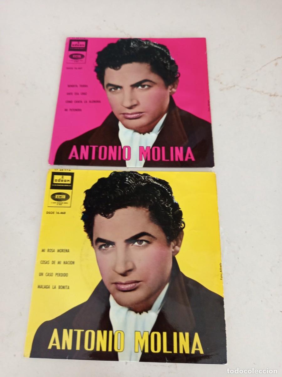Discos de vinilo: LOTE 2 EPS. ANTONIO MOLINA / MI ROSA MORENA, MALAGA LA BONITA + 2 / BENDITA TIERRA, MI PETENERA + 2.