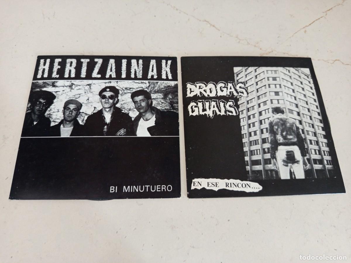 Discos de vinilo: LOTE DE 1 SINGLE Y 1 EP. HERTZAINAK / BI MINUTERO Y 564 & DROGAS GUAIS / EN ESE RINCON, EL PUNK + 2.