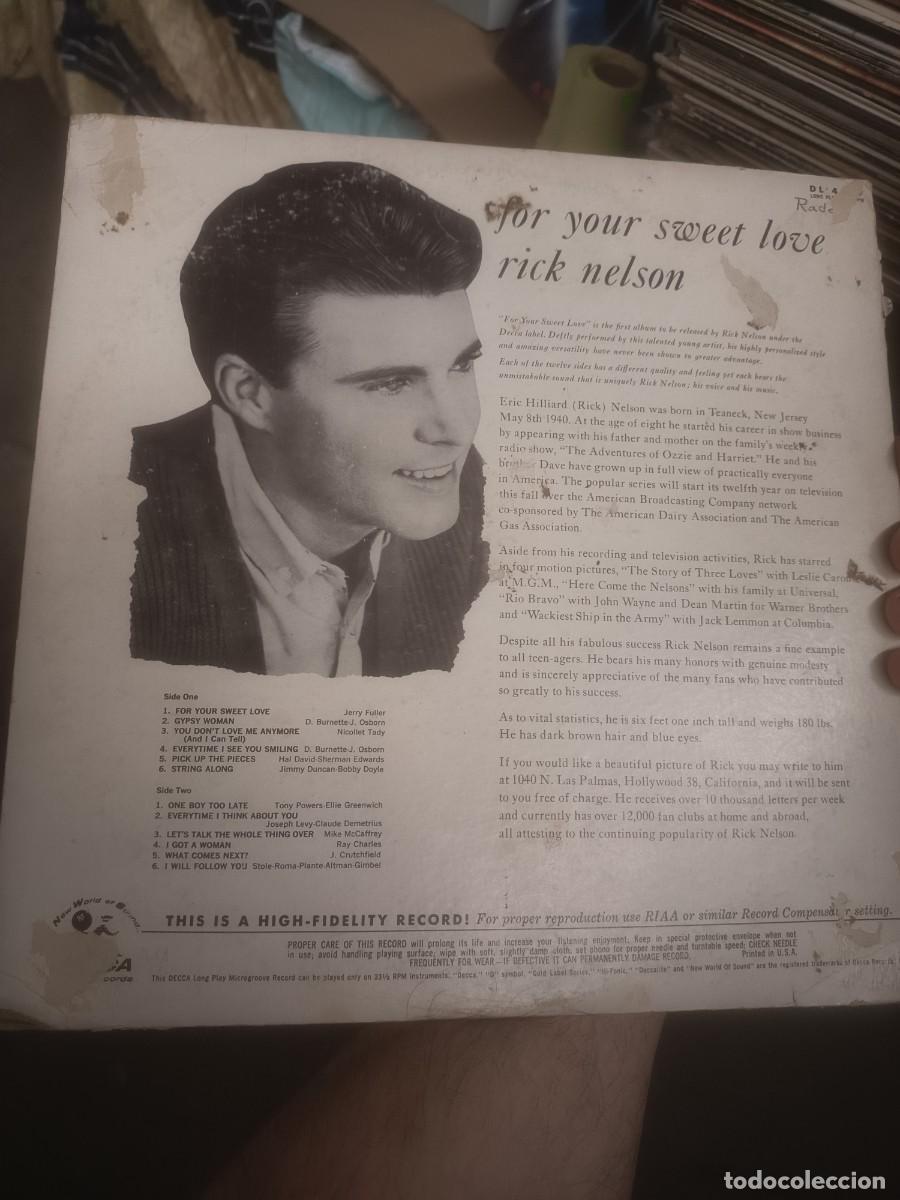Discos de vinilo: DISCO LP RICK NELSON ,( ORIGINAL USA) - Foto 3