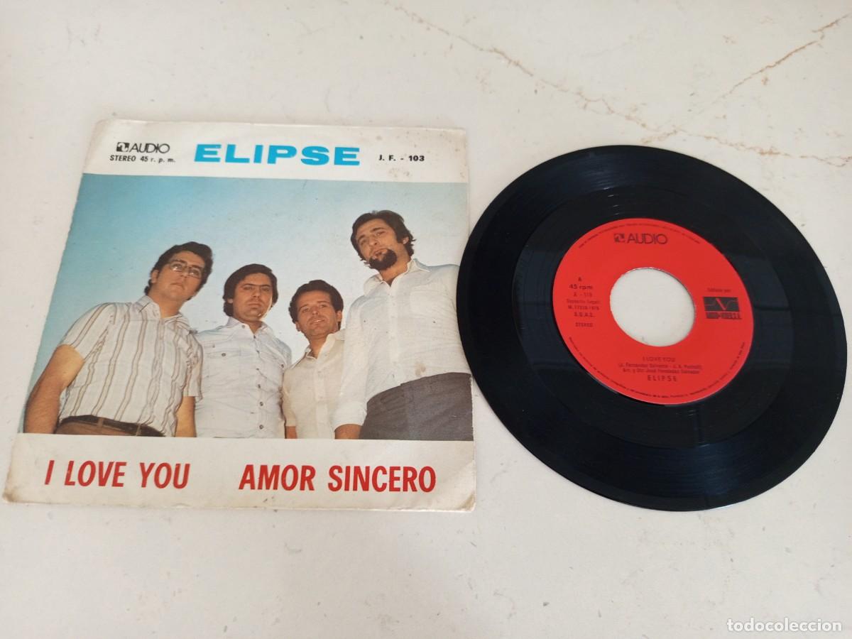 Discos de vinilo: SINGLE. ELIPSE / I LOVE YOU/AMOR SINCERO / SELLO AUDIO J.F. 103 / A&Ntilde;O 1975.
