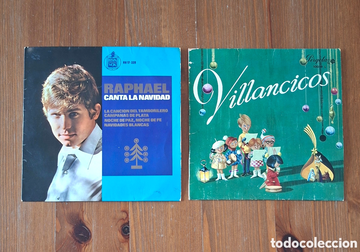 Discos de vinilo: Lote 2 vinilos Navidad vintage &ndash; Raphael + Villancicos (a&ntilde;os 60&ndash;70)