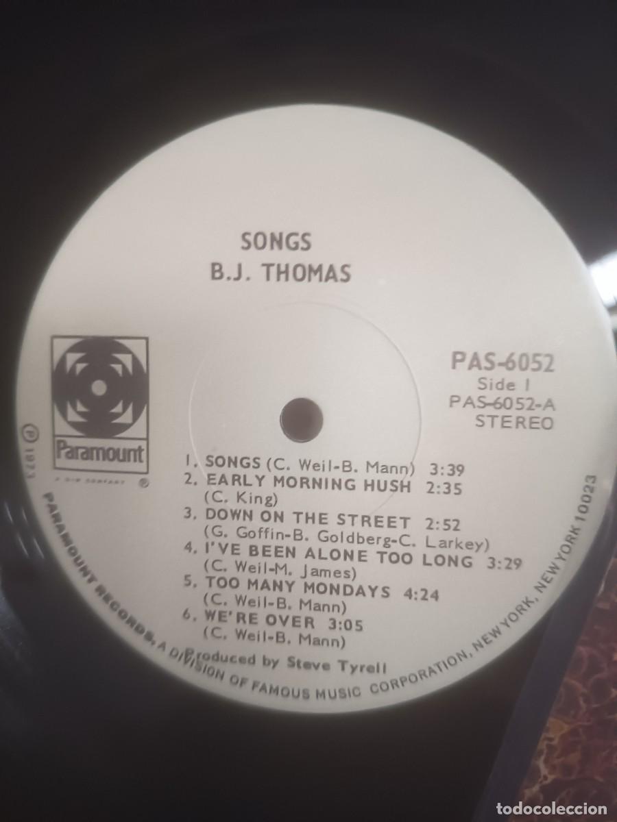 Discos de vinilo: DISCO LP B.J THOMAS,SONGS - Foto 3