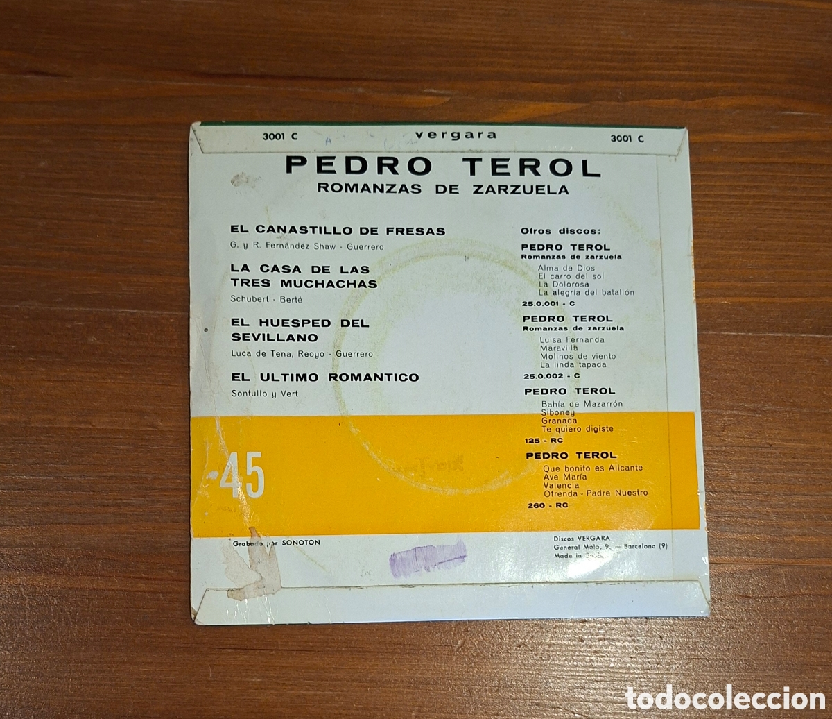 Discos de vinilo: Vinilo Pedro Terol &ndash; Romanzas de Zarzuela - Foto 6