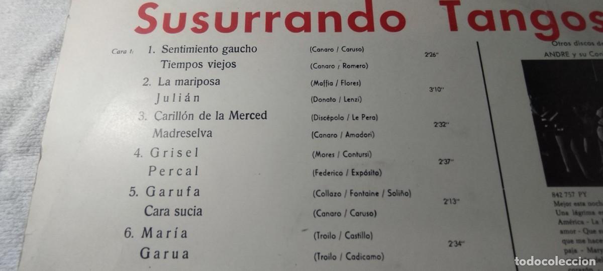 Discos de vinilo: SUSURRANDO TANGOS / ANDRE / / DESP 2-3 / PHILIPS - Foto 5
