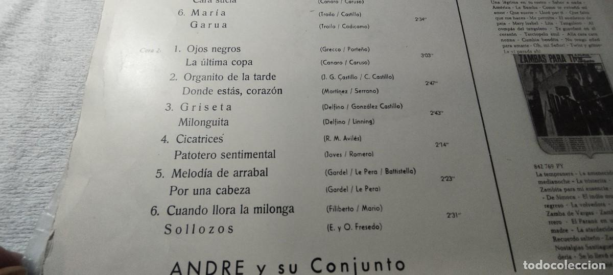 Discos de vinilo: SUSURRANDO TANGOS / ANDRE / / DESP 2-3 / PHILIPS - Foto 6