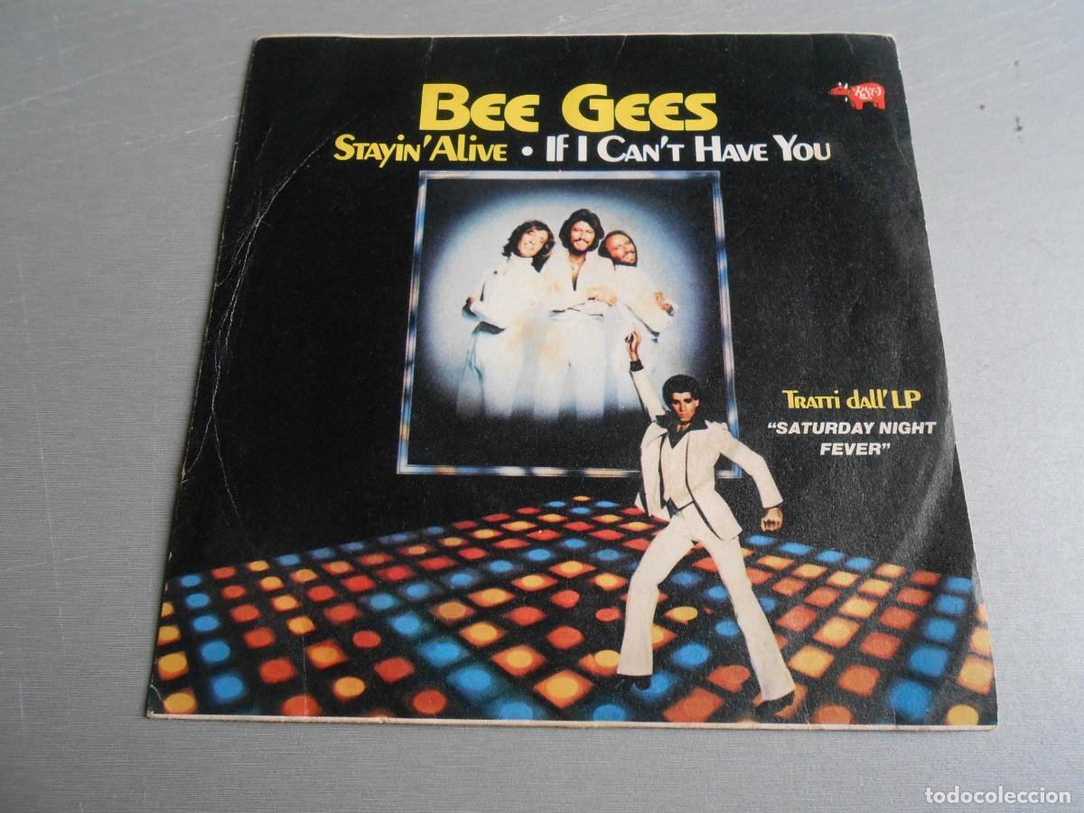 Discos de vinilo: BEE GEES, SG, STAYIN&acute; ALIVE + 1, A&Ntilde;O 1977, RSO 2090 267, MADE IN ITALY