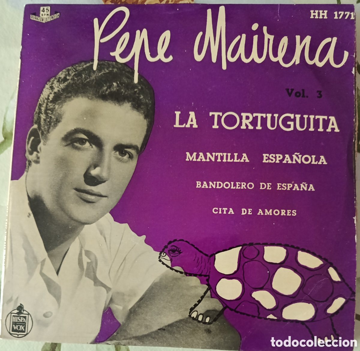 Discos de vinilo: Pepe Mairena Ep sello Hispavox editado en Espa&ntilde;a a&ntilde;o 1958.