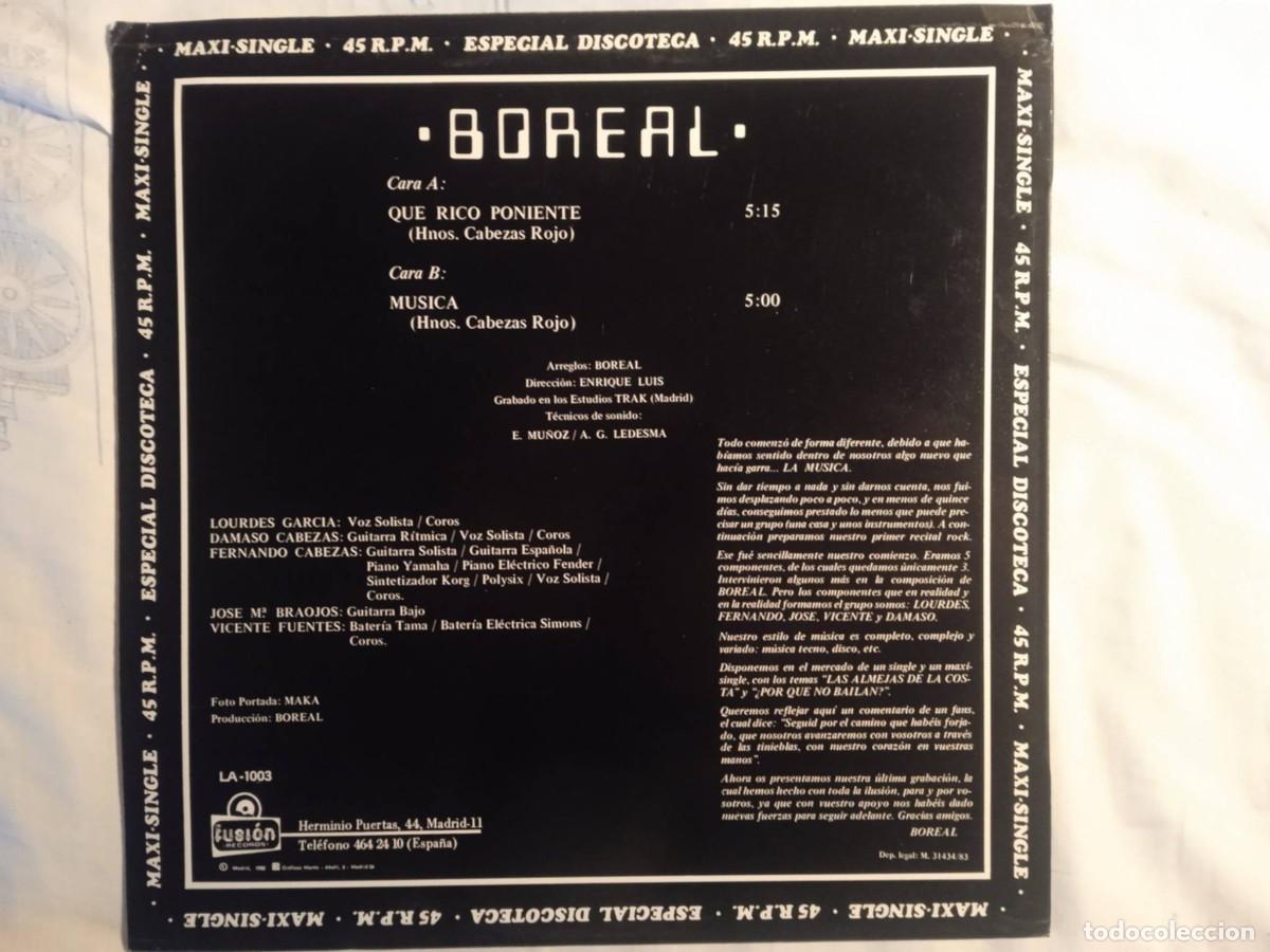 Discos de vinilo: boreal - que rico poniente - 1983 - Foto 2