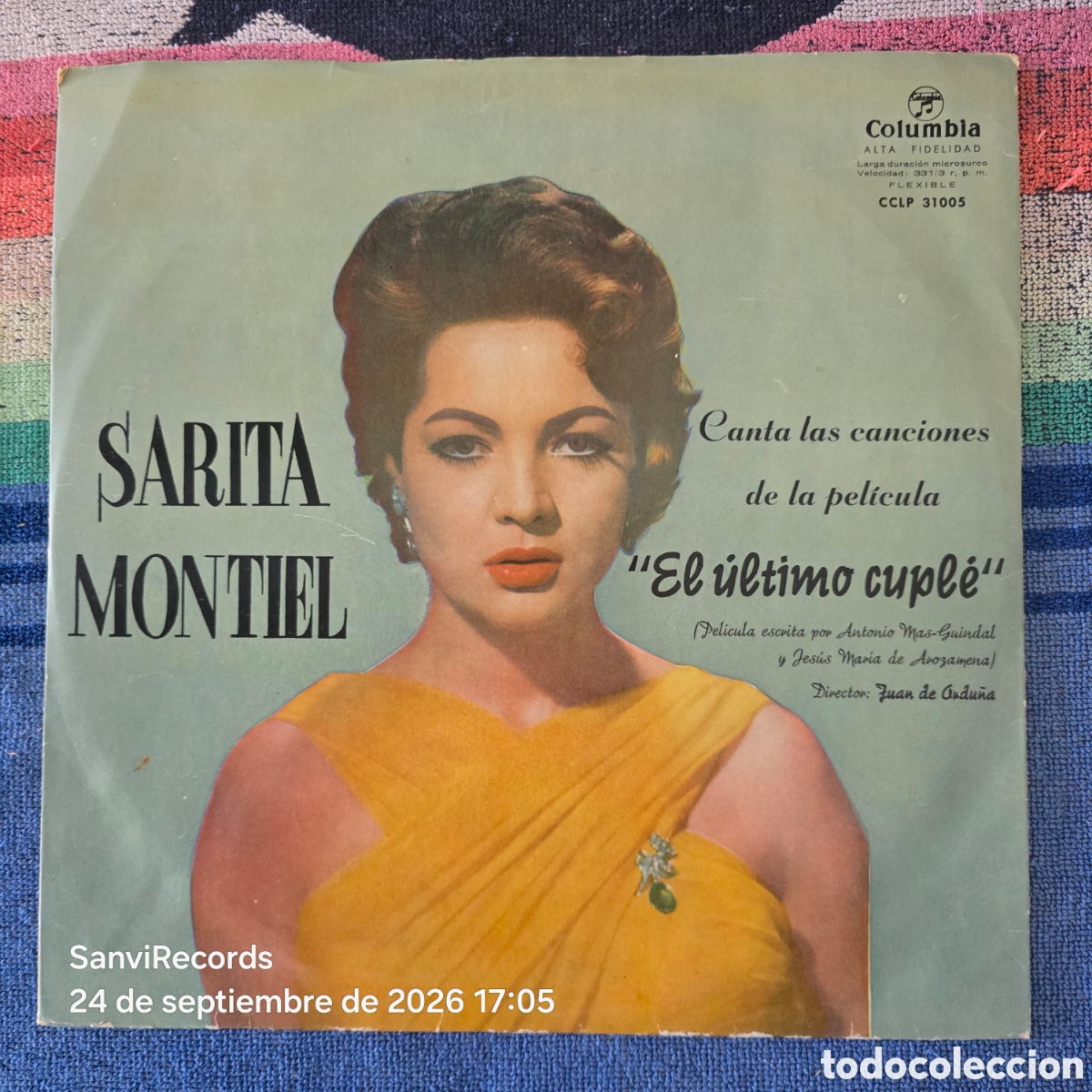 Discos de vinilo: [LP] SARA MONTIEL: EL &Uacute;LTIMO CUPL&Eacute; (COLUMBIA) (1957)