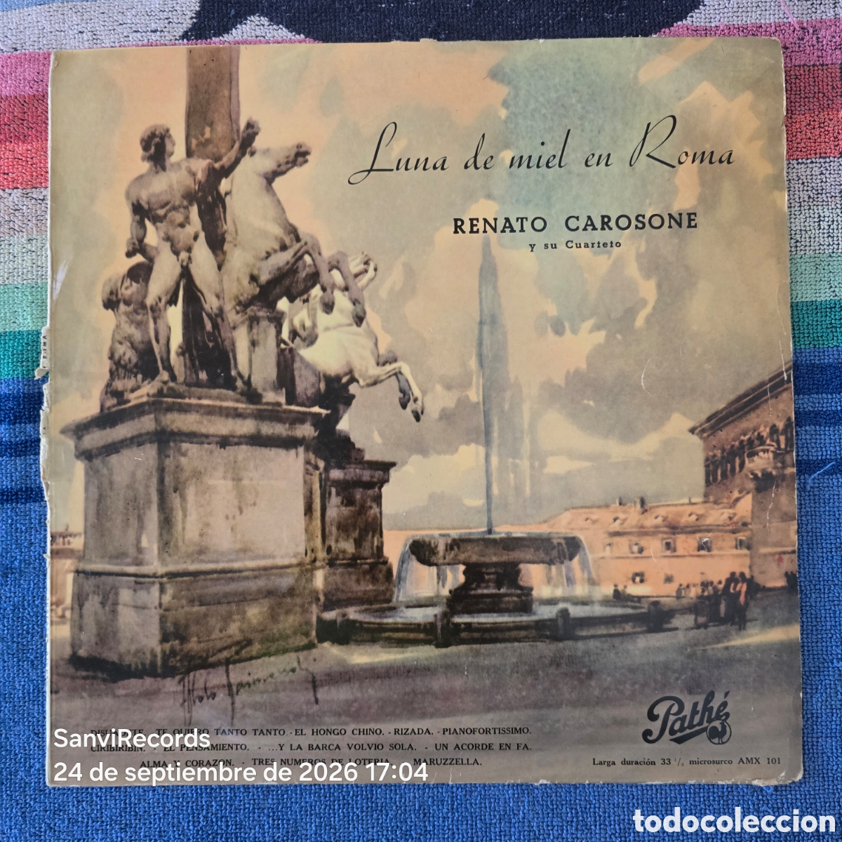 Discos de vinilo: [LP] RENATO CAROSONE Y SU CUARTETO: LUNA DE MIEL EN ROMA (PATH&Eacute;) (1958)
