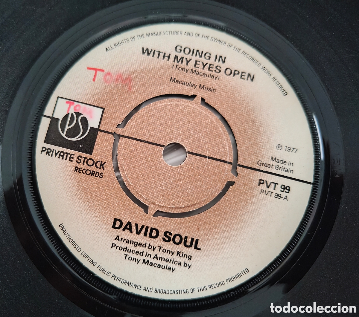 Discos de vinilo: DAVID SOUL - Going in with my eyes open (1977) disco de vinilo single
