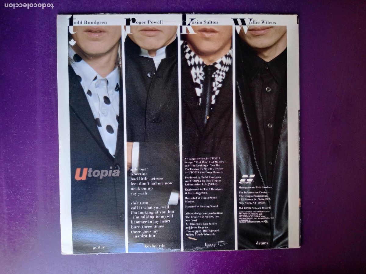 Discos de vinilo: Utopia - LP NETWORK 1982 - POP ROCK PROGRESIVO 70S 80S -TODD RUNDGREN - Foto 2
