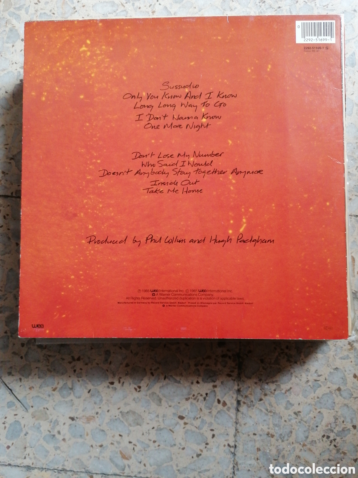 Discos de vinilo: LP PHIL COLLINS NO JACKET REQUIRED 1985 ALEMANIA INSERT EX - Foto 2