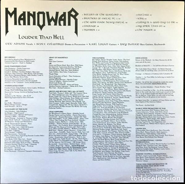Discos de vinilo: Manowar &ndash; Louder Than Hell lp - Foto 3