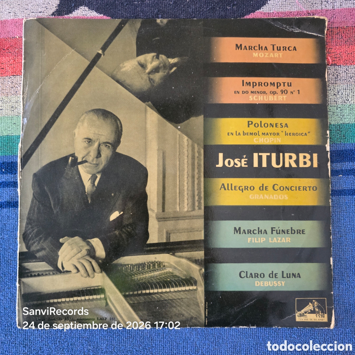 Discos de vinilo: [LP] JOS&Eacute; ITURBI: MOZART - SCHUBERT - CHOPIN - GRANADOS - FILIP LAZAR... (LA VOZ DE SU AMO) (1957)
