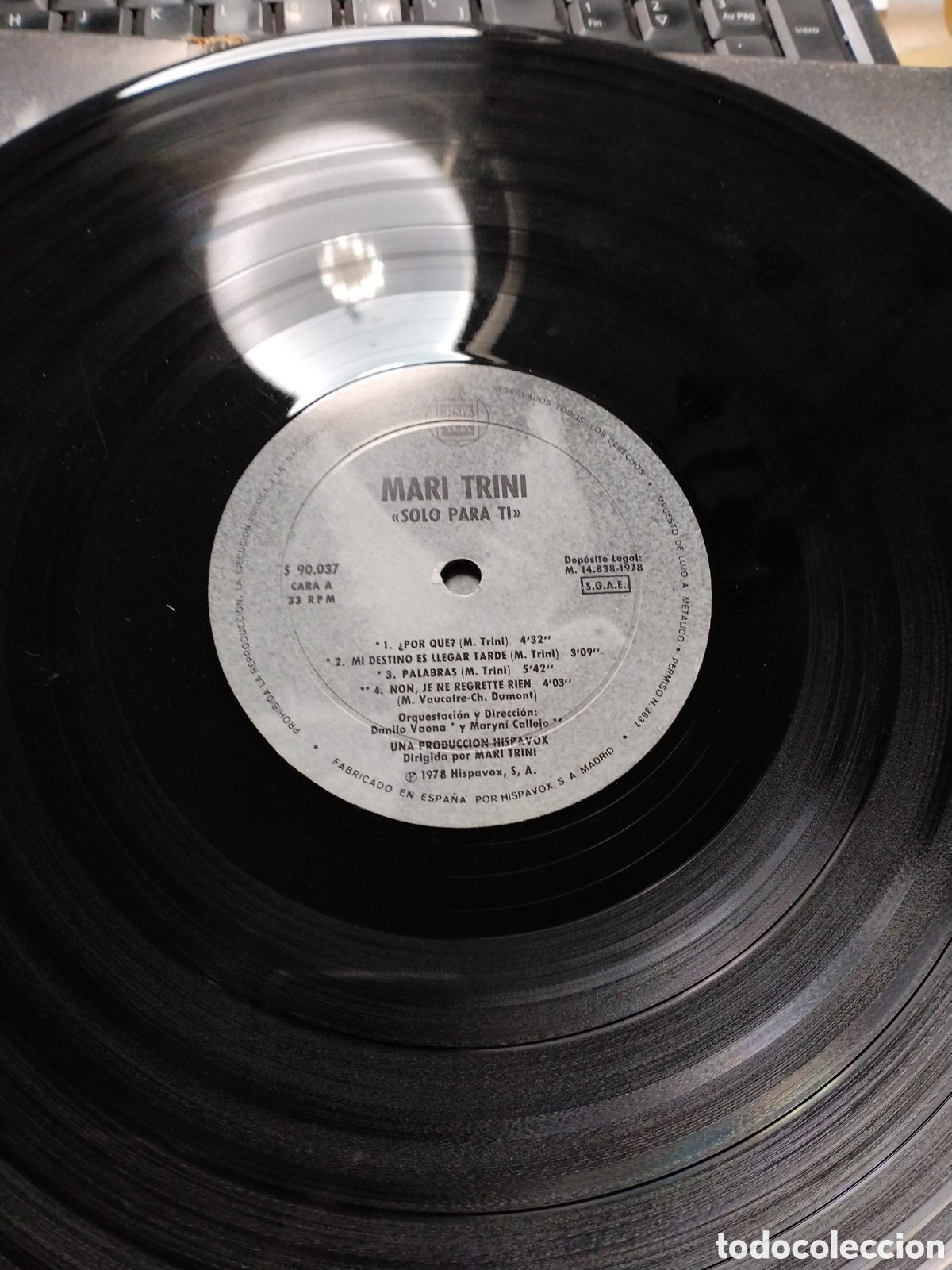 Discos de vinilo: MARI TRINI - SOLO PARA T&Iacute; - LP HISPAVOX 1978. - Foto 2