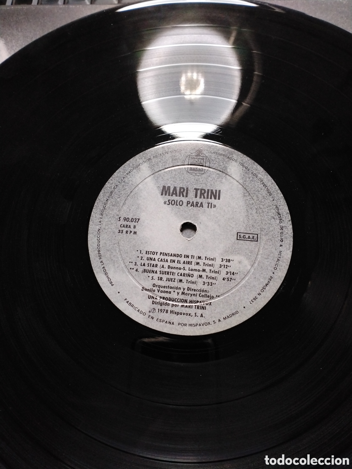 Discos de vinilo: MARI TRINI - SOLO PARA T&Iacute; - LP HISPAVOX 1978. - Foto 3
