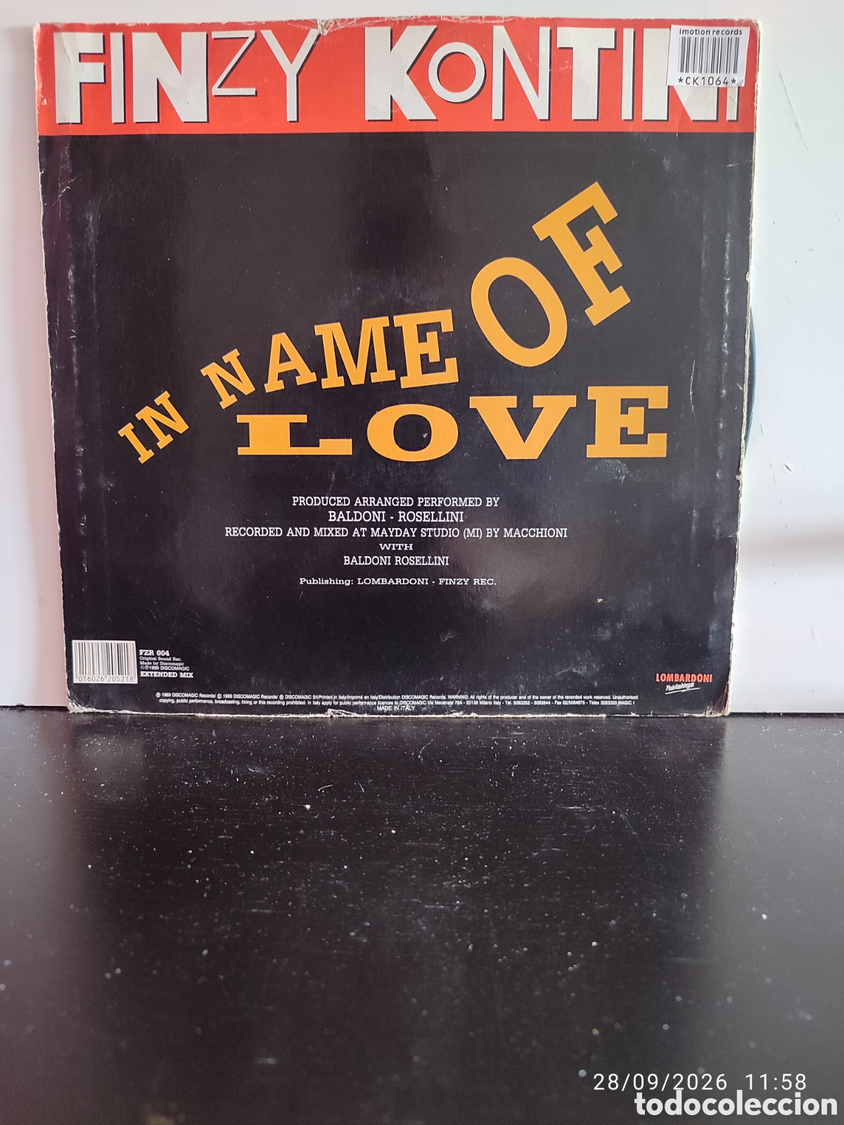 Discos de vinilo: Finzy Kontini &ndash; In The Name Of Love - Foto 2