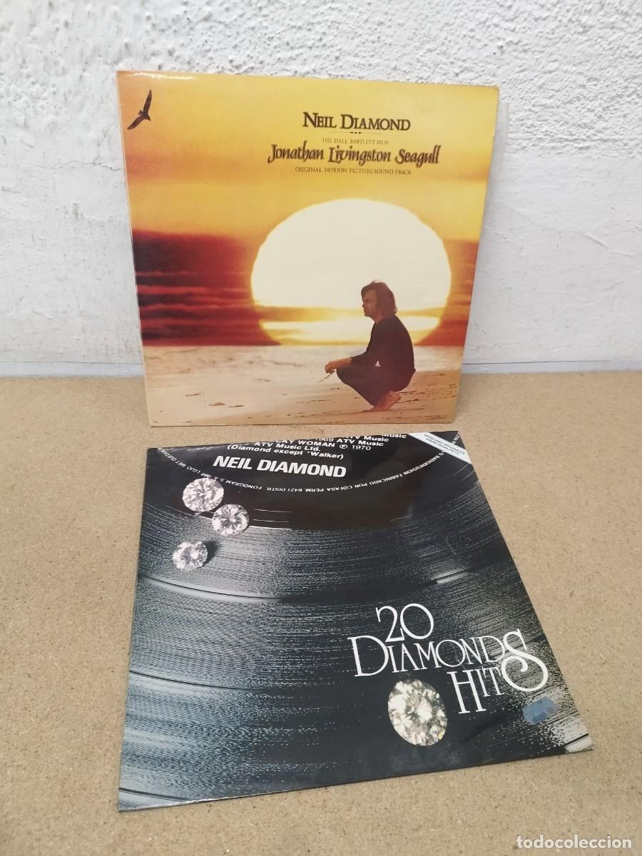 Discos de vinilo: Lote 2 Vinilos LP Neil Diamond - Jonathan Livingston Seagull + 20 Diamonds Hits.