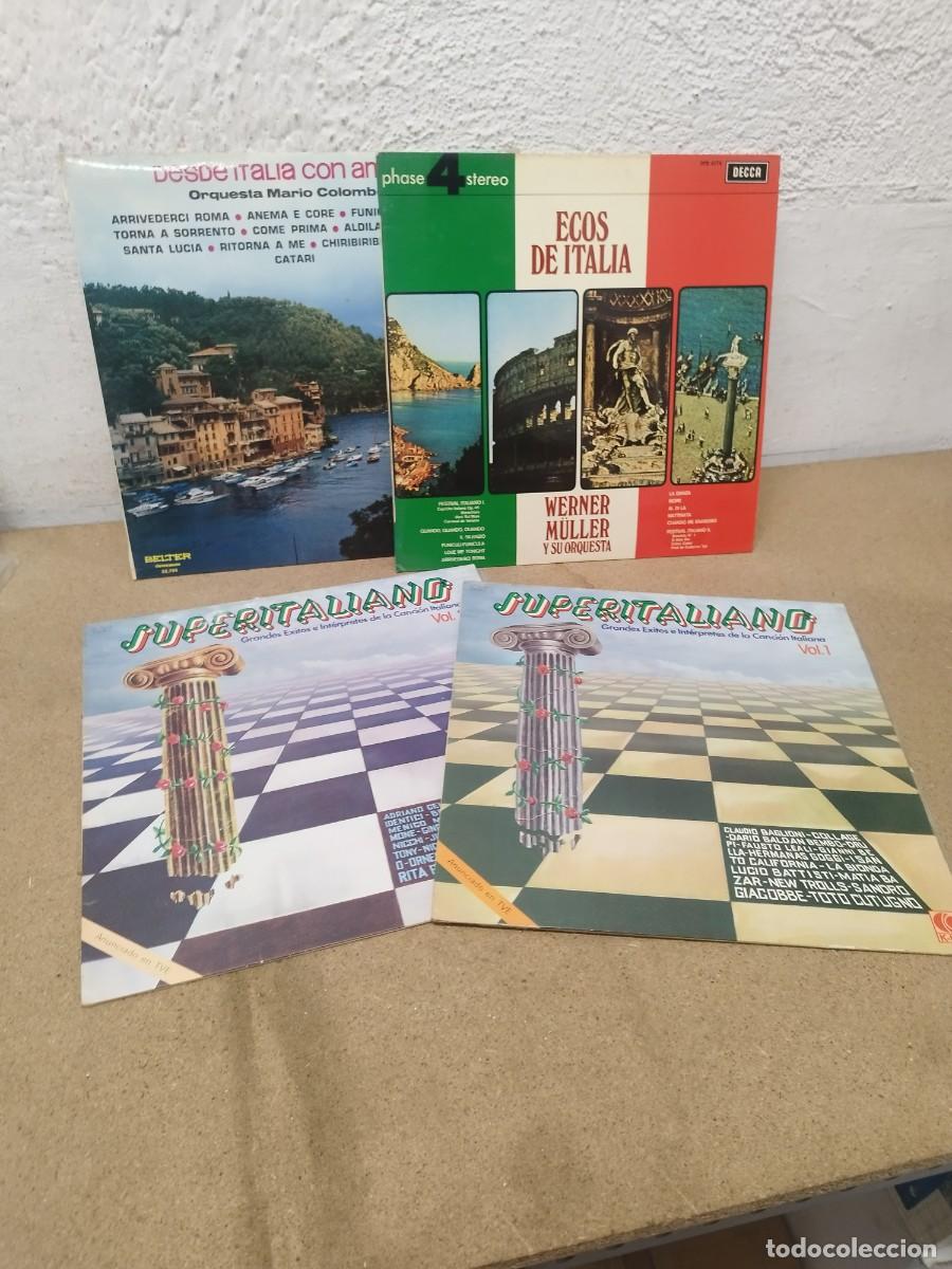 Discos de vinilo: Lote 4 Vinilos LP M&uacute;sica Italiana - Superitaliano Vol 1 y 2 + Ecos De Italia + Desde Italia Con Amor