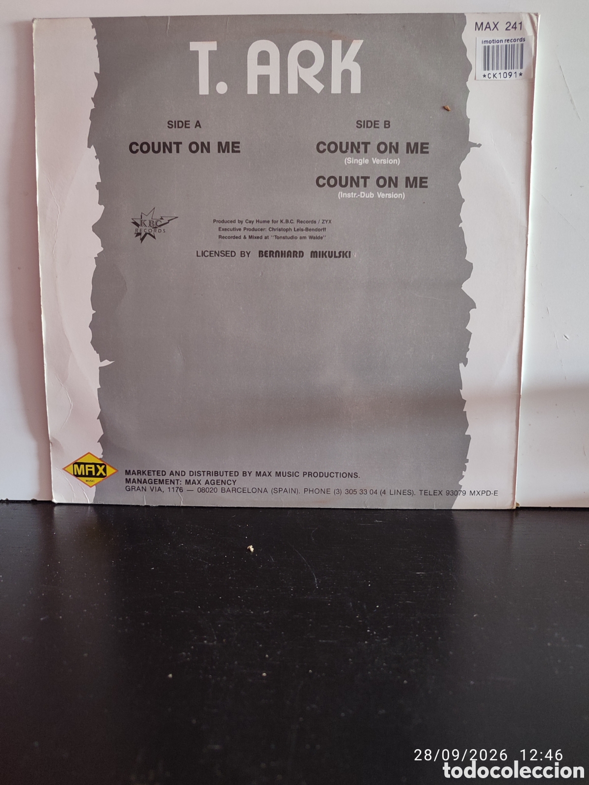 Discos de vinilo: T. Ark &ndash; Count On Me - Foto 2
