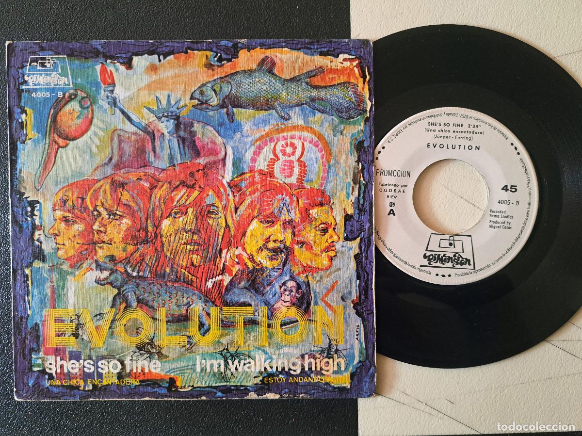Discos de vinilo: Single Evolution &lrm;&ndash; She's So Fine / I'm Walking High 1970 PROMO VG+/VG