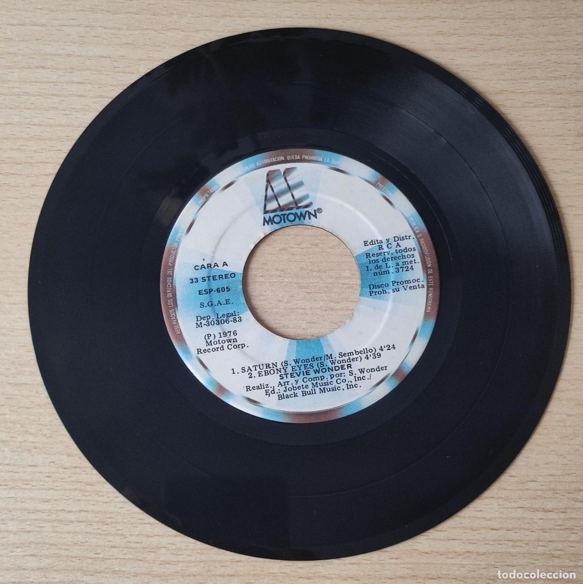 Discos de vinilo: Stevie Wonder - Saturn - Ebony Eyes - All Day Sucker - EP Vinilo 7&rdquo; 33 rpm Promo (1976/1983, Motown