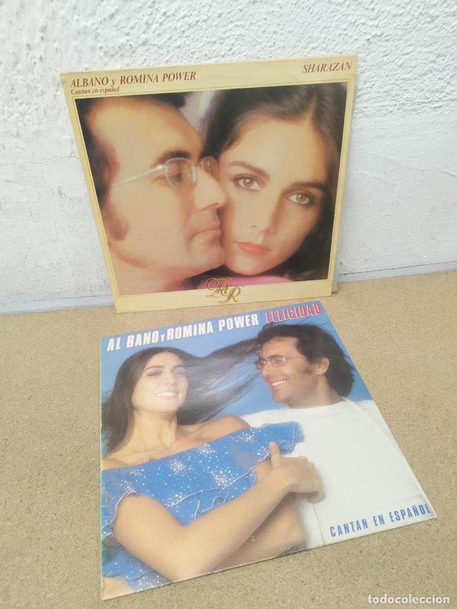 Discos de vinilo: Lote 2 Vinilos LP Al Bano y Romina Power - Sharazan + Felicidad (Cantan En Espa&ntilde;ol) &Eacute;xitos A&ntilde;os 80.